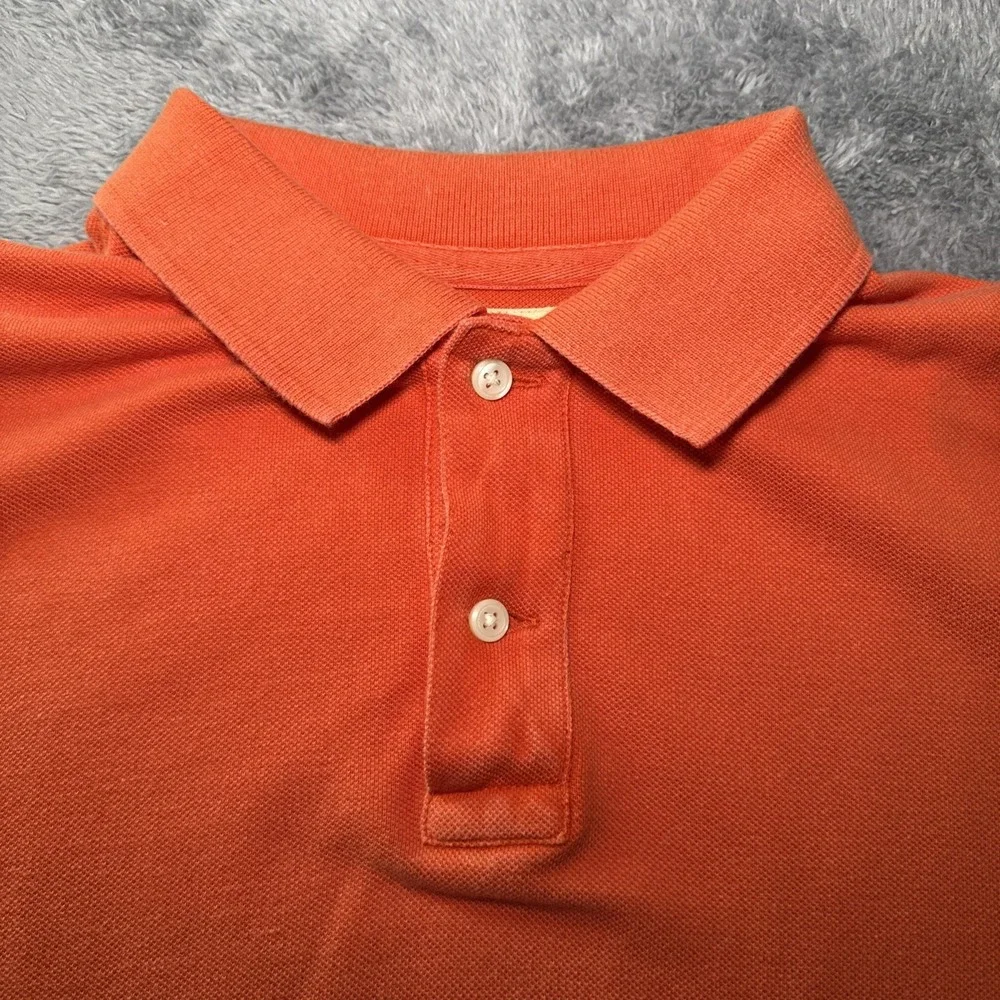 Denim & Supply Ralph Lauren Men's XL Orange Short Sleeve Polo Shirt Flag Sleeve